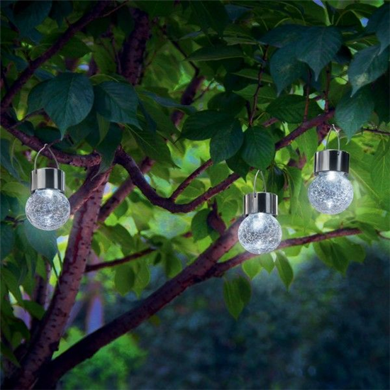 Hanglampjes set 3st led zon helder crackle